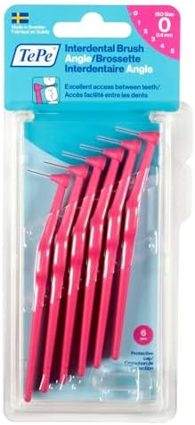 TEPE Interdental Brush Angle, Soft Dental Brush for Teeth Cleaning, Pack of 6 (Pink, 6 pack) — view 6