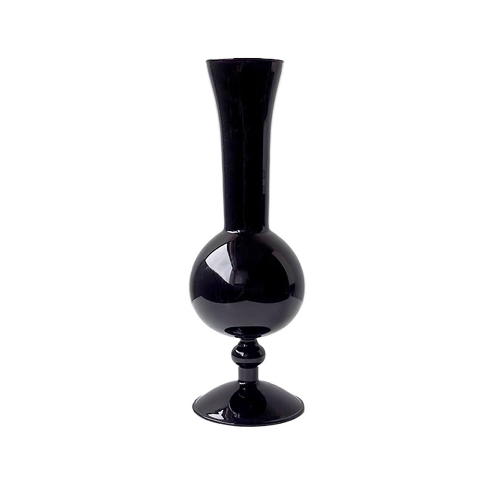 Vase en verre noir moderne géométrique fleur décorative minimaliste salon Shape3