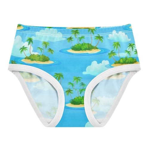 Cotton Toddler Underwear Floral Island Drift Blue Little Girl Panties Bright Briefs Kids Undies 2t