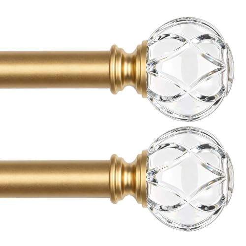 KAMANINA Gold Curtain Rods for Windows 48-84 Inches Heavy Duty Drapery Rod