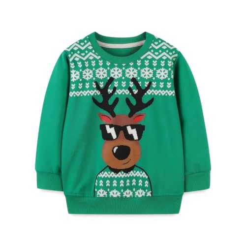 Toddler Boys Girls Christmas Sweatshirts Kids Xmas Crewneck Pullover Santa Sweatshirt Cotton Tops Clothes Shirts