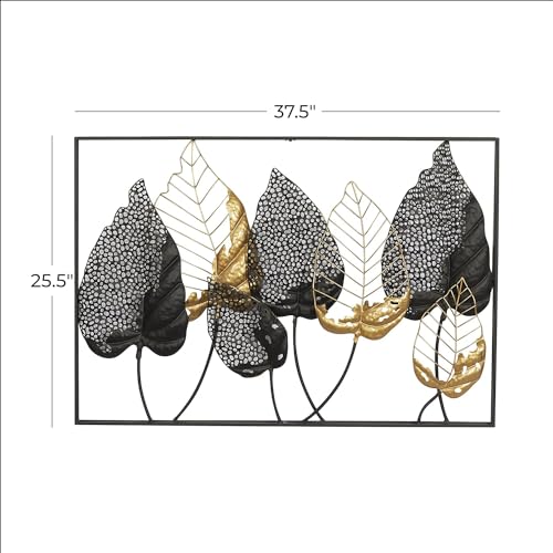 Image of SHREE 'O' GREEN TECH Metal Multicolor Wall Decor Leaf Shaped Big Wall Hanging Decoration, Wall Art Frame Home Decor For Living Room Office Bedroom Hotel,30 Cm