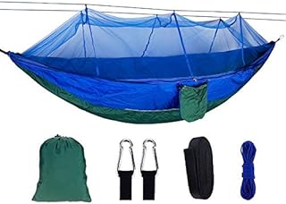 Swing Camping Hammock with Net, Lightweight Parachute, Outdoor Nylon Net Hammock Camping Tree Swing (Color : Pink)