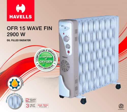 Havells OFR 15 Wave Fins with Fan 2900 watt (Beige),GHROFBZC290 :  Amazon.in: Home u0026 Kitchen