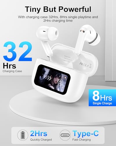 Image of iPhone 17 Wireless Earphones for Apple i Phone Air, 17 Pro Max 17e 16e 16 16pro 15 14, Bluetooth Airpods Noise Cancelling Cordless Earbuds with Touch Screen Headphones in Ear Comfy Ear Buds Headsets