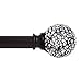 Kenney Mirror Mosiac Glass Window Curtain Rod, 66 to 120-Inch, Matte Black