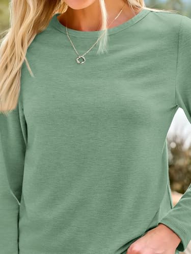 Image of AUTOMET Women's Long Sleeve Crewneck Shirts Casual Basic Tops
