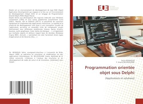 Programmation orientée objet sous Delphi: (Applications et solutions) (French Edition)