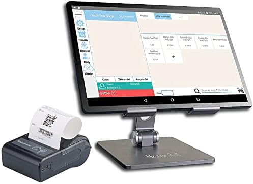 MRBOSS Mobile POS Cash Register 10.1” Tablet 3" 80mm Receipt Printer Software app for Small Business Restaurant Retail Grocery Convenience Mobile Food Dining car