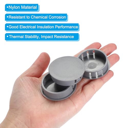 Image of PATIKIL 1.5 inch /38mm Plastic Hole Plugs, 20Pcs Flush Type Round Hole Plugs Cover Snap in Locking Hole Tube for Table Kitchen Cabinet Furniture, Dark Grey