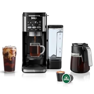 Ninja | Drip Coffee Maker | DualBrew Pro Hot & Iced Coffee | Compatible with K-Cup Pods | 3 Brew Styles (Classic, Rich, & Iced) | 60oz Removable Reservoir & Dishwasher Safe | Black | 12-Cup (Renewed)