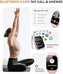 Smart Watch for Women Men- Answer/Make Call, Fitness Step Tracker Watch with Sleep Monitor/Activity Counter/110+ Sport Mode, Smartwatch for Andriod iPhone iOS Compatible (Modern, Pink, 1.83)