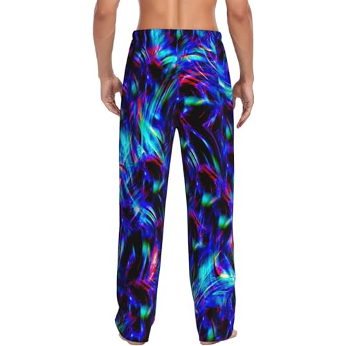 Glow in Dark Splatter Neon Men's Pajama Pants Sleepwear Bottom Long Sleeve Sleep & Lounge Pants With Pocket3