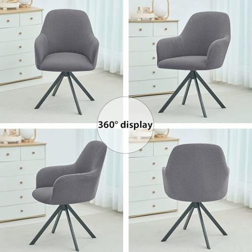 Housse de chaise avec dossier incurvé élastique et ajustement rapide lot de 2 - 7