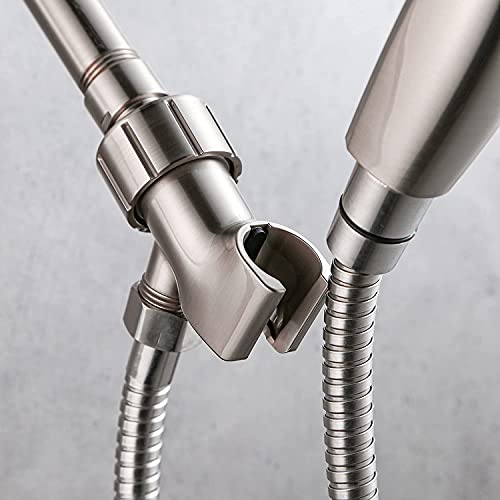 Universal Shower Holder Brushed Nickel, Handheld Shower Head Holder with Brass Swivel, Shower Arm Mount, Shower Bracket, Shower Arm Holder, Shower Wand Holder, Shower Arm Pipe Connector - Thumbnail 7