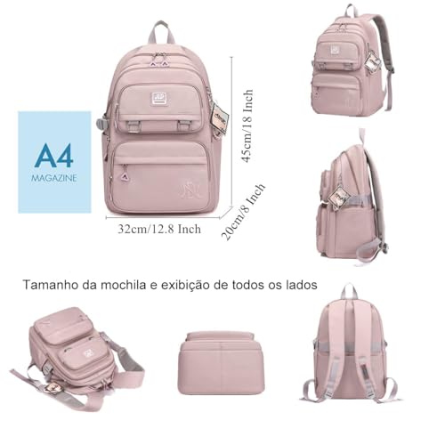 Mochila Feminina Bolsa Escolar Impermeável Para Notebook 15,6 Polegadas- Mochila Casual Grande de Ny