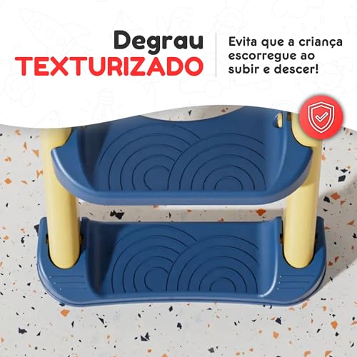 Redutor De Assento Infantil Troninho Sanitário Com Escadinha Vaso Criança Bebê (Rosa)
