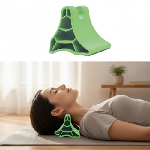 Soporte tracción cervical para el alivio muscular de cuello y hombros portátil verde 5