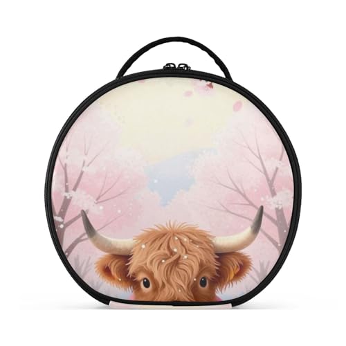 HXshaoye Cosmetic Bag Vertical Free-Standing Essentials Cute Cow Winter Snow