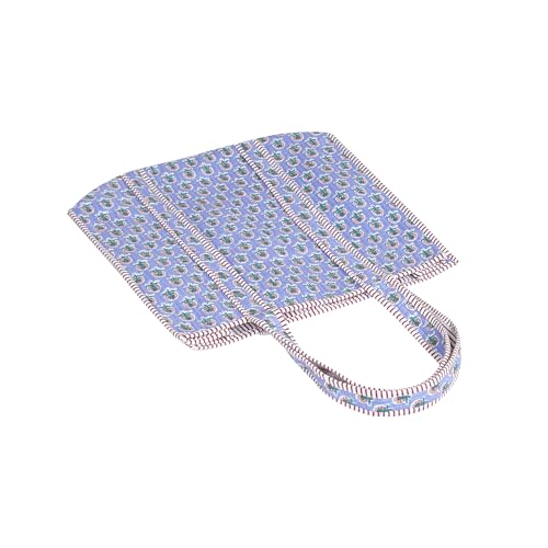 Image of Cotton Tiger Block Print Tote Bag, Indian Handmade Shopping Shoulder Bag, Unisex Market Daily Use