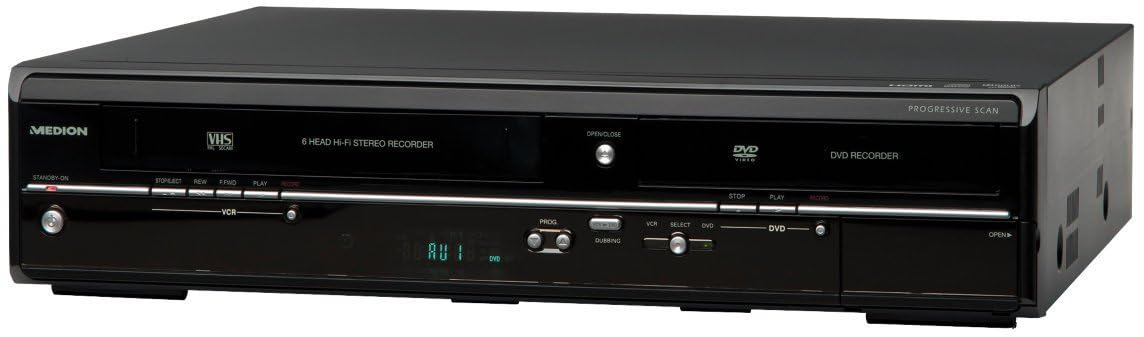 MEDION MD 83425 - Registratore DVD/VHS (tuner DVB-T e analogico, HDMI, USB, funzione di copia E70004, Timeshift, EPG, upscaling fino a 1080 p)