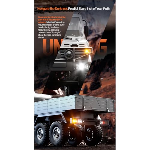 Image of 1 /18 RC Crawler, Full Proportional 6WD All-Terrain Remote Control Off-Road Emergency Truck, Gift for RC Climbing Car Enthusiasts and Collectors (Silver /C8823-YW-B)