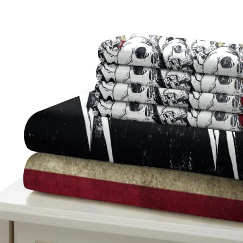 Housse de couette microfibre squelette 3D avec finitions zippées durables