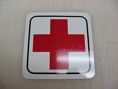 Red Cross 6x6 Vintage Style Metal Sign Decor First Aid