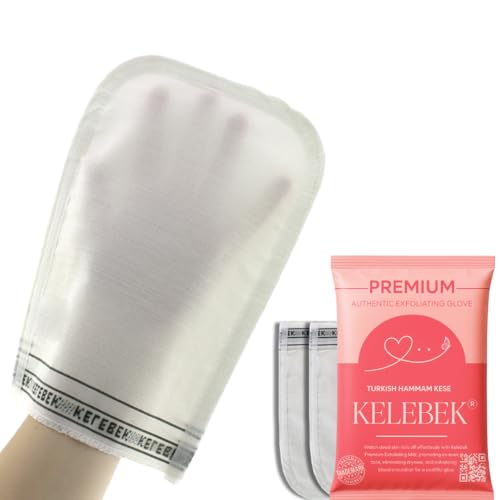 Kelebek 2er-Set Peelinghandschuhe für empfindliche Haut, Achseln & Intimbereich, Türkisches Kese für Damen & Herren, Exfoliating Gloves für Dusche & Hamam, Körperpeeling & Tiefenreinigung