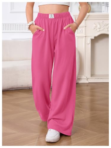 Image of SOLY HUX Girl's Wide Leg Sweatpants Loose Baggy Pants with Pockets