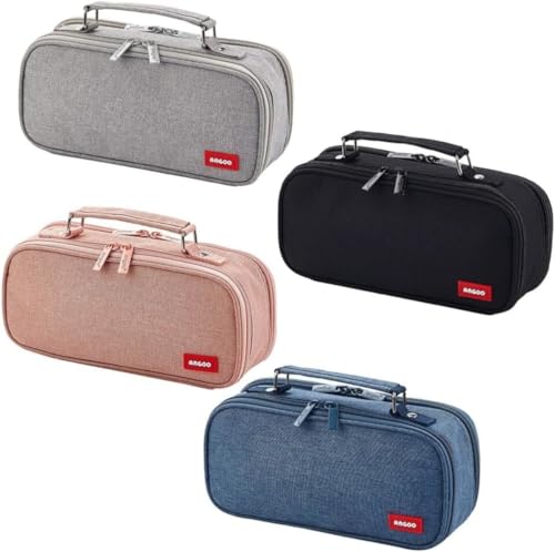 Estojo Multiuso com 2 Divisórias, Alça e Zíper Interno e Externo – Necessaire e Diversos (Cinza)