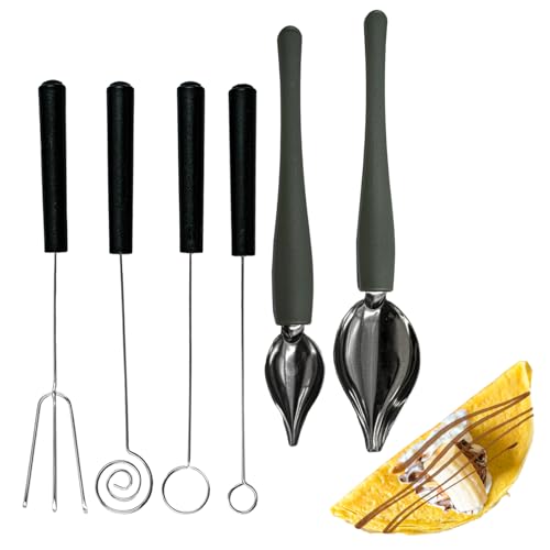 4 Chocolate Dipping Fork Set Candy Dipping Tools +2 Culinary Decorating Spoons Chef Art Pencil for Decorative Plates Decorative Spoons for Plates Cakes Creamers and Coffee