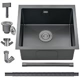 【INSTALACIÓN EMPOTRADA】: este fregadero es tan fácil de montar como un pequeño fregadero de cocina (soporte superior). El fregadero de acero inoxidable viene listo para instalar con un tapón de cesta. Simplemente toma el kit de fontanería y haz el trabajo rápido y fácil.