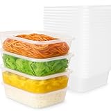 Dr Blue 25 Pack Takeaway Food Containers with Lids - Microwave Safe Reusable Plastic Meal Prep Boxes - Leakproof, BPA-Free - Ideal for Freezer, Lunch & Storage (500ml)