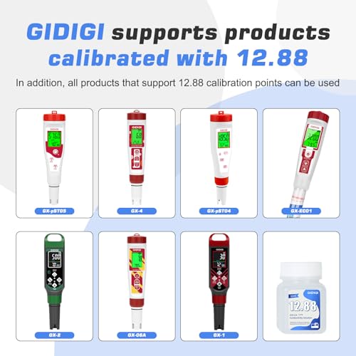 Image of EC Calibration Solution 4 * 50ml 12.88mS /cm for TDS EC Salt Meters | TDS Calibration Solution Kits, High-Precision Calibration, For TDS Meter, EC Meter and Salinity Meters