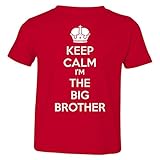 So Relative! Keep Calm I'm The Big Brother Baby-Boys & Kids T-Shirt (Red, Youth Small (6-8)