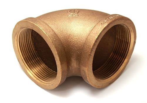 2" NPT Female to 2" NPT Female 90 Degree Elbow L Shape Brass Pipe Fitting
