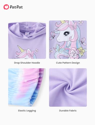 Image of PATPAT Girls 2 Piece Outfits Long Sleeve Hoodie and Leggings Clothing Set Outfits for Girls 4-12Y Fall /Winter Outfits
