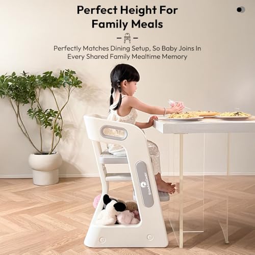 Image of StarAndDaisy High Chair for Baby /Kids Study Chair with Adjustable Height, Safety Belt & Light Weight - Grey