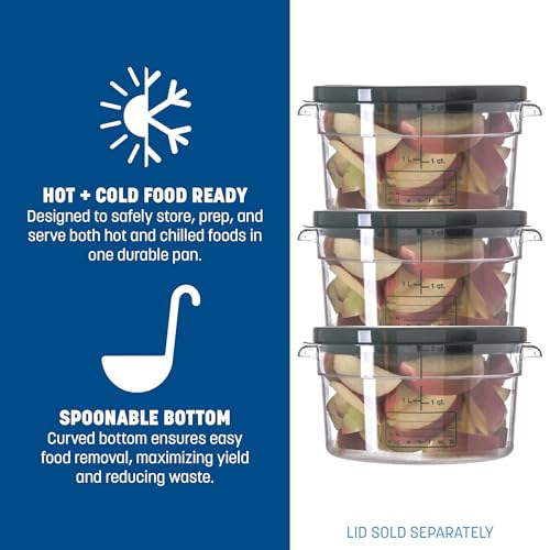 Image of Carlisle FoodService Products StorPlus Round Food Storage Container for Serving and Storing Hot or Cold Food, 2 Qt, 1 Count, Clear