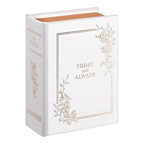 Lillian Rose Wedding Ring Book Box, One Size, White Cover