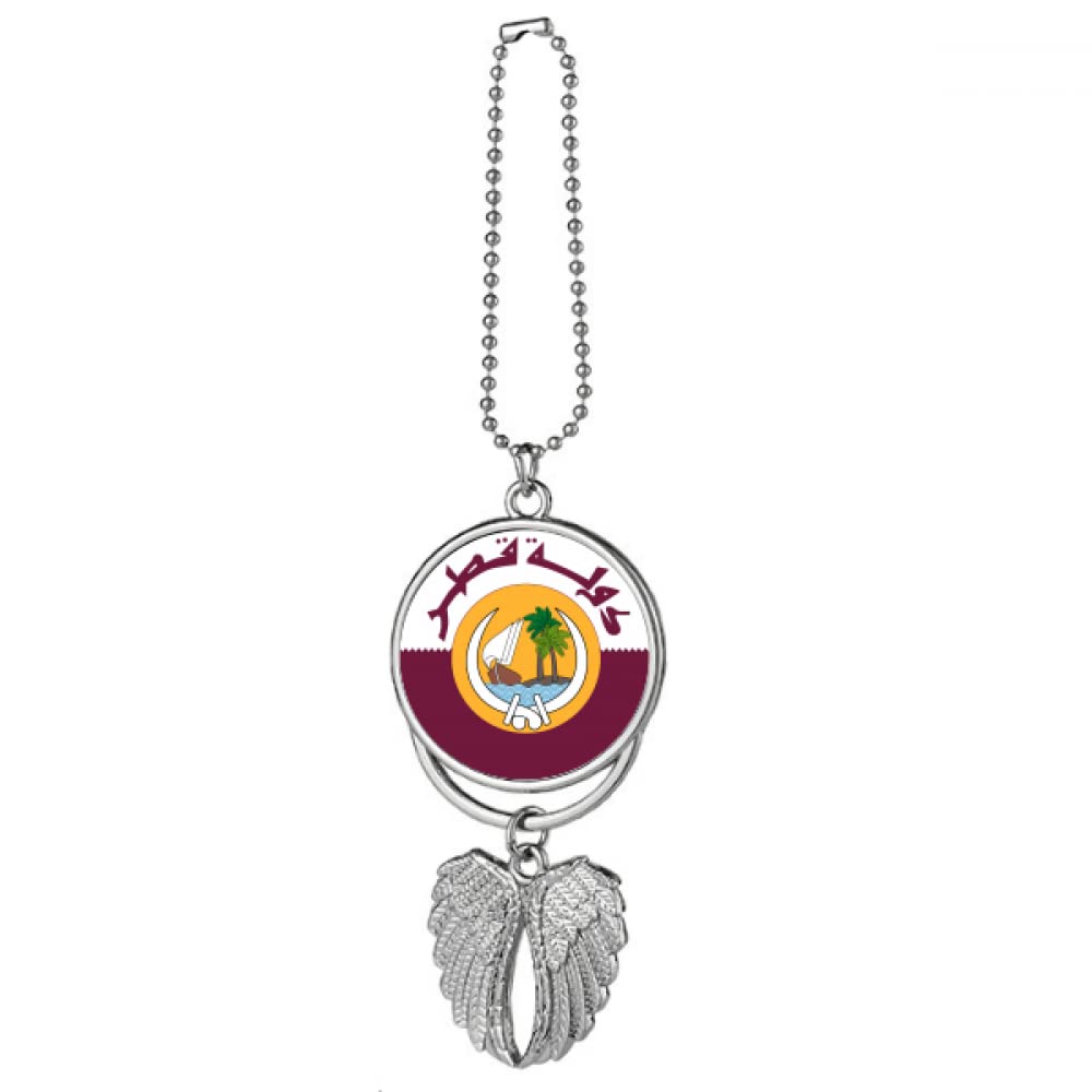 Qatar Asia National Emblem Silver Wing Car Pendant Decoration