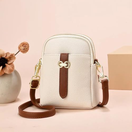 Image of Leather Crossbody Bag for Women Men, Three Layers Large Capacity Messenger Bags Crossover Over the Shoulder Purse for Everyday Use Trip Walking Shopping