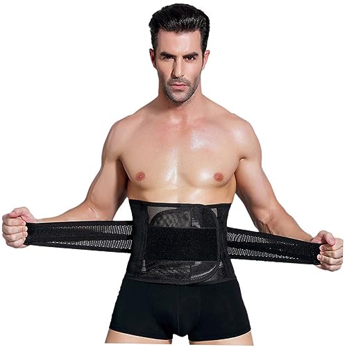 VICASKY Men Waist Trimmer for Slimming Body Wrap for Exercise Support for Abdomen Lower Back Black
