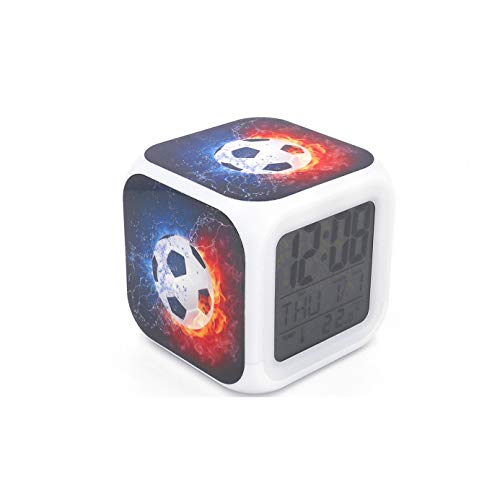 EGS New Soccer Ball Football Digital Alarm Clock Black Desk Table Led Alarm Clock Creative Personali - //coolthings.us