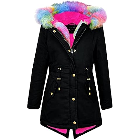 A2Z 4 Kids Camouflage Hooded Faux Fur Jacket Cover
