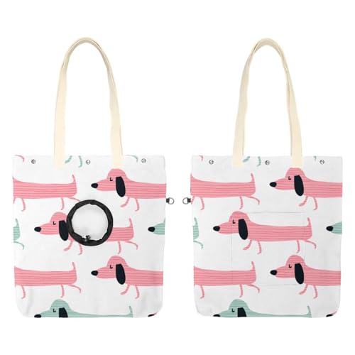 Sac à bandoulière en toile pour animaux de compagnie style teckel idéal pour balades urbaines
