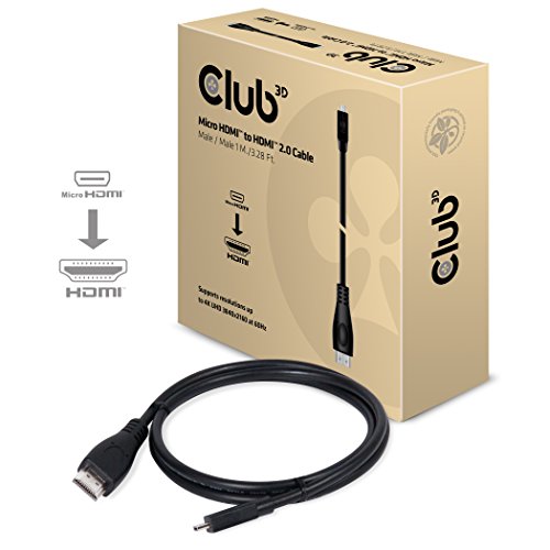 +8719214470678 Câble HDMI 2.0 Micro D vers HDMI A 1m mâle mâle haute vitesse pour vidéo