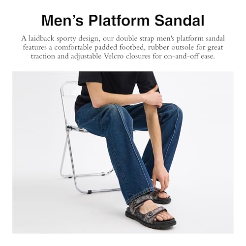 Coach Men's Platform Sandal in Signature Jacquard, Multi, 72