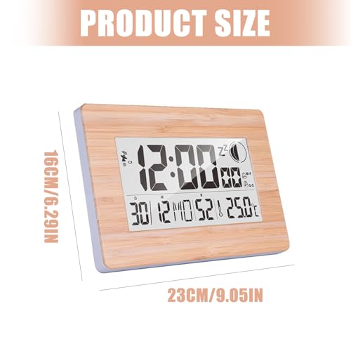 Réveil numérique à piles LCD, affichage température et date pour chambre et bureau
